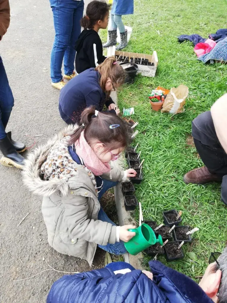 Plantation de graines et semis avec les enfants